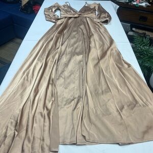 Fashion Nova maxi dress Elegant Satin Evening Gown - size S Used